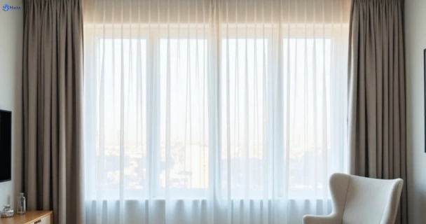 Freshly steam cleaned curtains in dicky-beach QLD